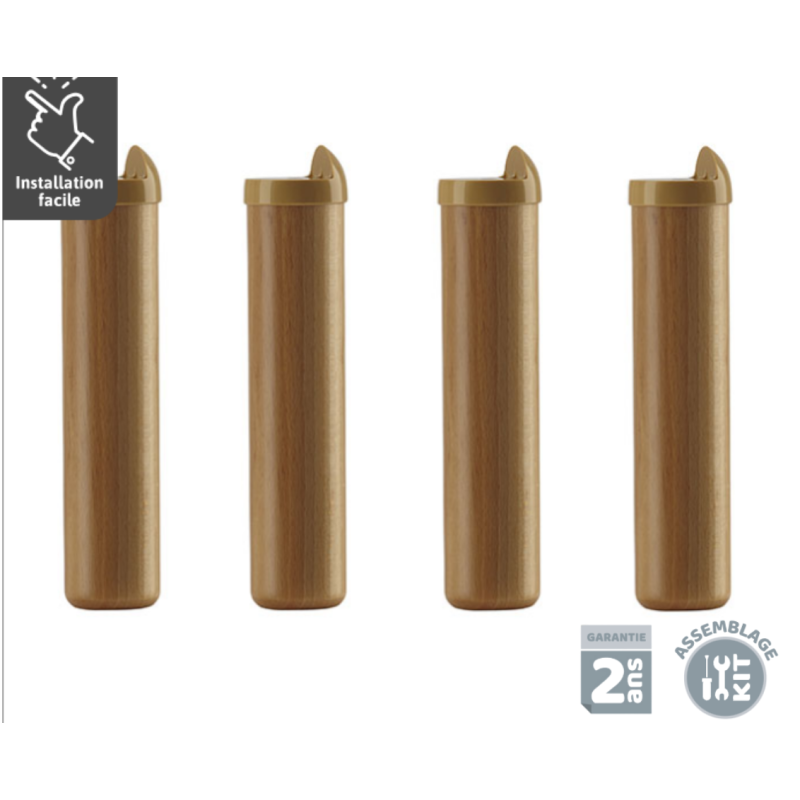 Jeu de 4 Pieds Bois Pour Cadre N°14 Ht 22 CM