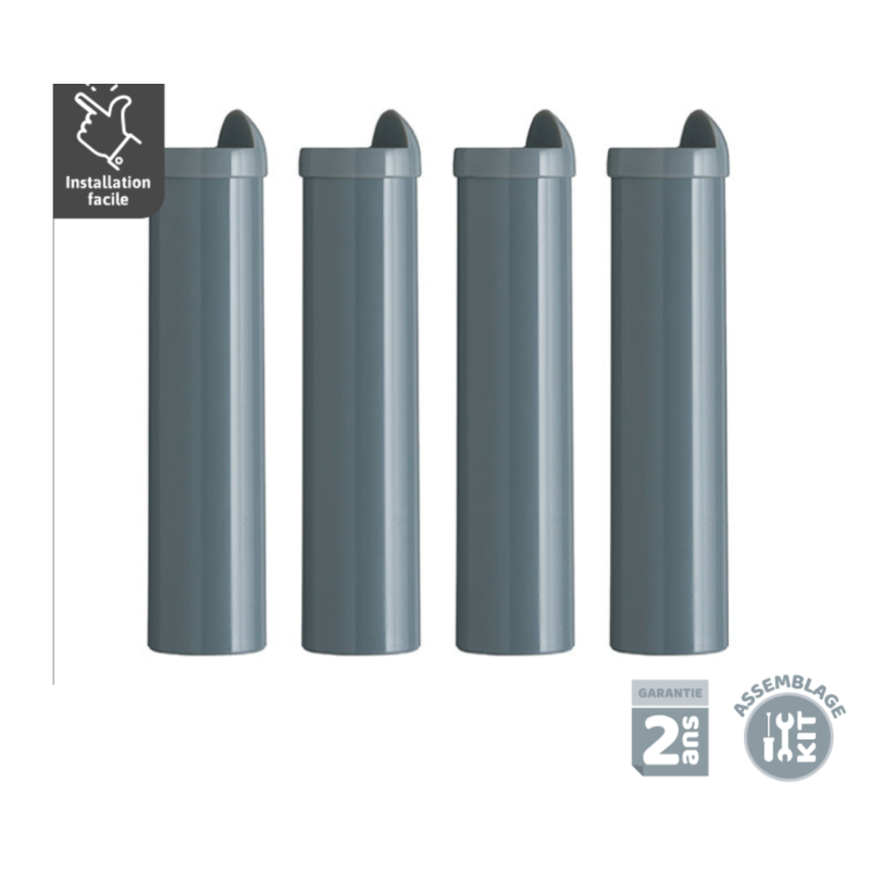 Jeu de 4 Pieds PVC pour Cadre Ht 22 CM